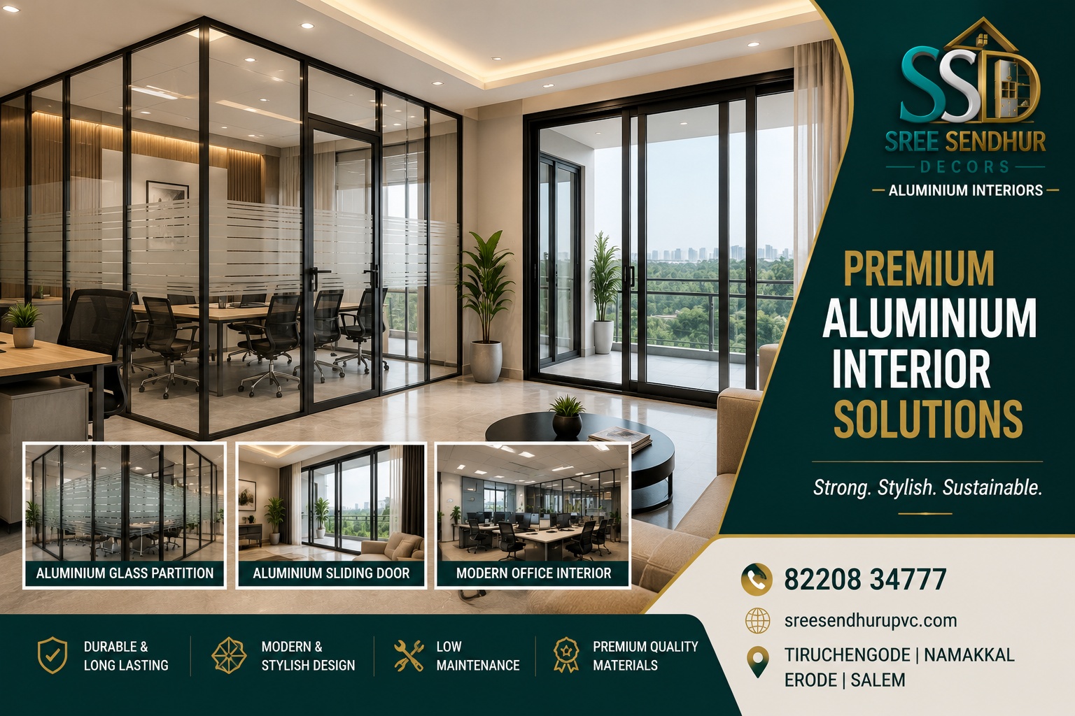 Modern Aluminium Interior Design by Sree Sendhur Decors