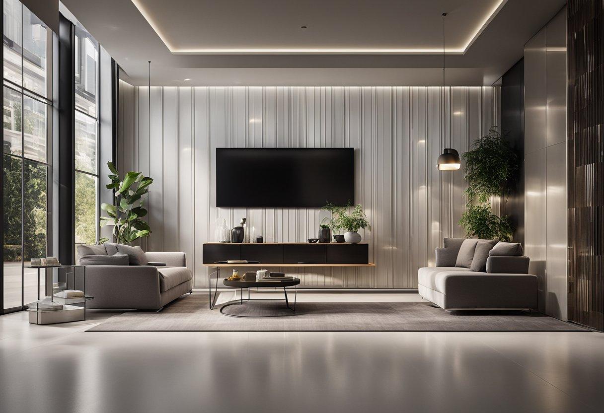 Modern PVC Interior Wall Panels and Ceiling Design by Sree Sendhur Decors
