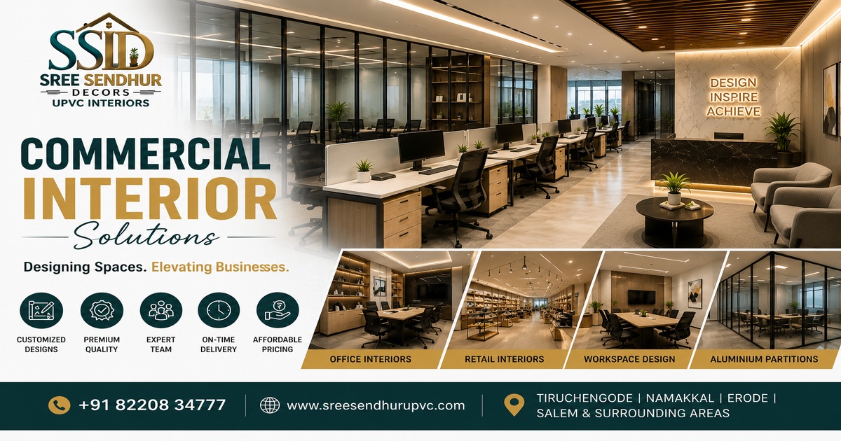 Commercial interior design solutions with modern office workspace and aluminium partitions