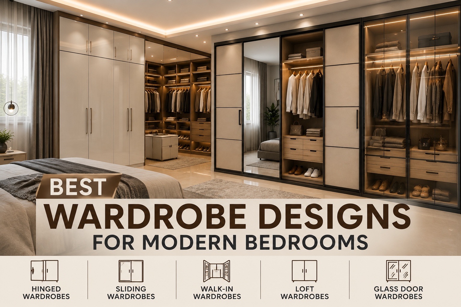 Best Wardrobe Designs for Modern Bedrooms | Sree Sendhur Decors Best wardrobe designs for modern bedrooms with stylish storage solutions