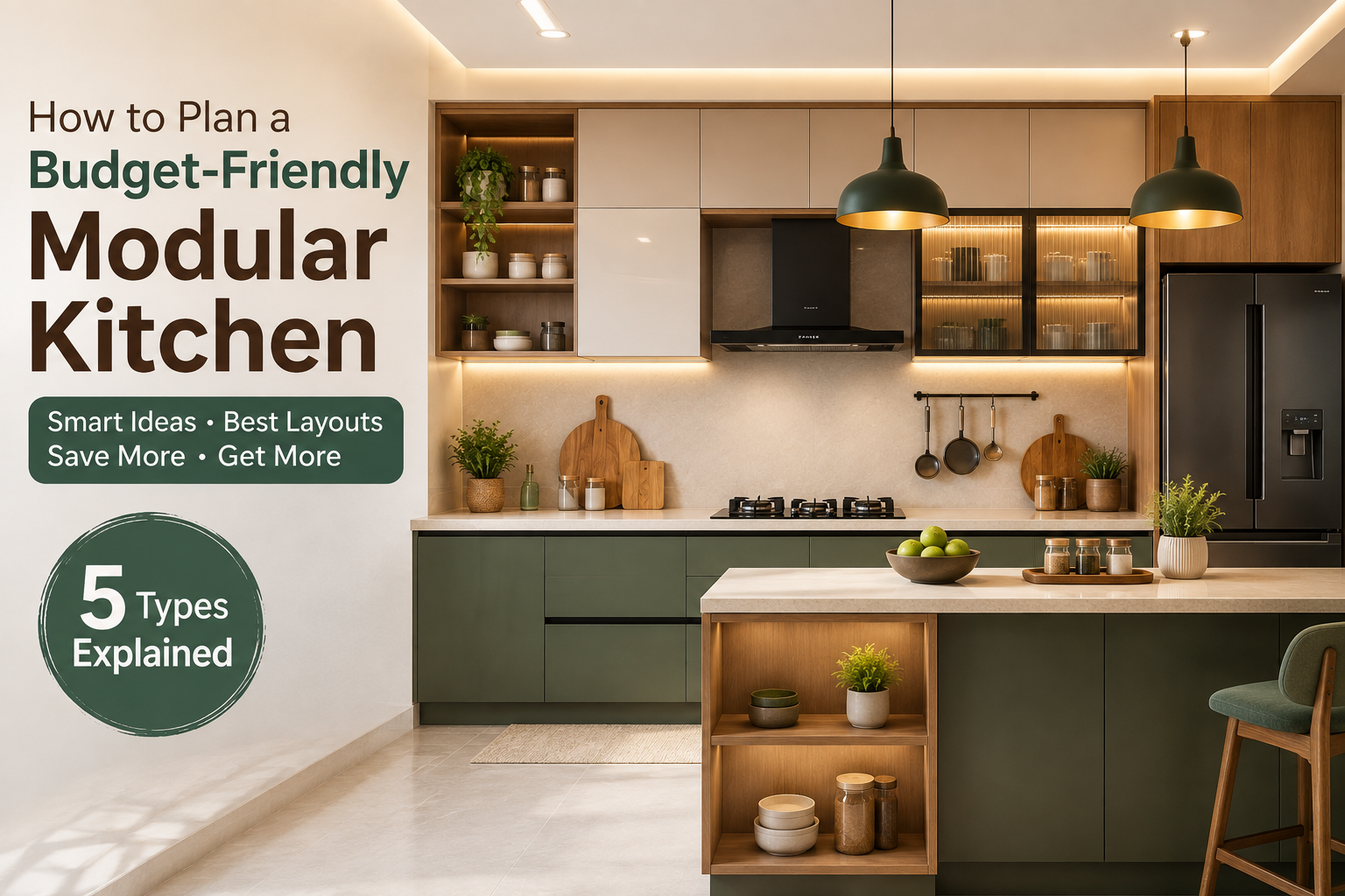Budget-Friendly Modular Kitchen Design | Sree Sendhur Decors Budget-friendly modular kitchen design with modern cabinets, smart storage and stylish island