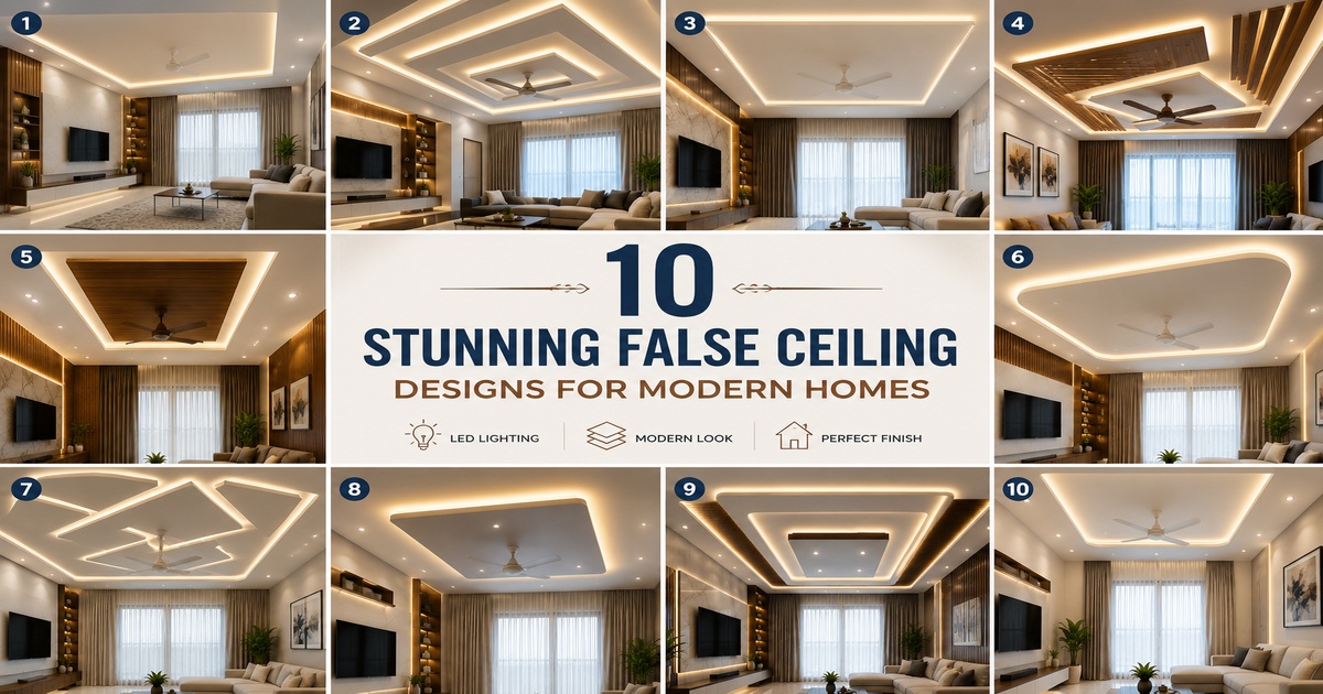 Latest False Ceiling Ideas for Indian Homes | Sree Sendhur Decors Latest false ceiling ideas for Indian homes with modern LED lighting